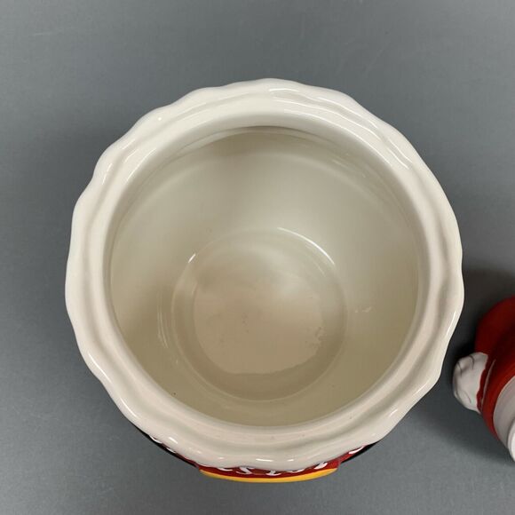 Real Home Earthenware Red Santa Cookie Jar Christmas Holiday - Picture 6 of 8